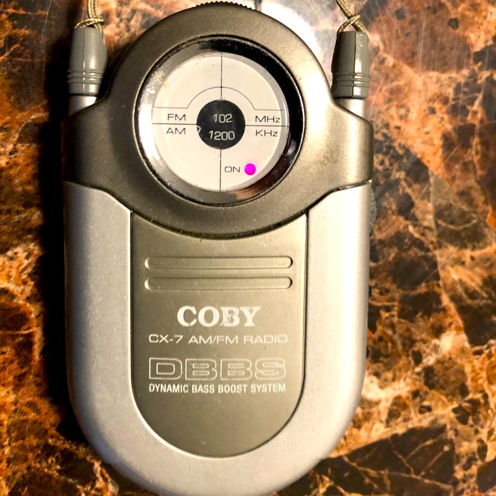 Coby CX-7 Tiny Portable AM/FM Radio Dynamic Bass Boost System Tested And Working